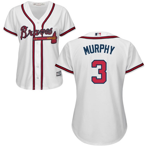 Atlanta Braves #3 Dale Murphy White Home Women's Stitched Jersey Womens