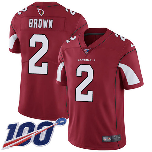 Cardinals #2 Marquise Brown Red Team Color Youth Stitched 100th Season Vapor Untouchable Limited Jersey