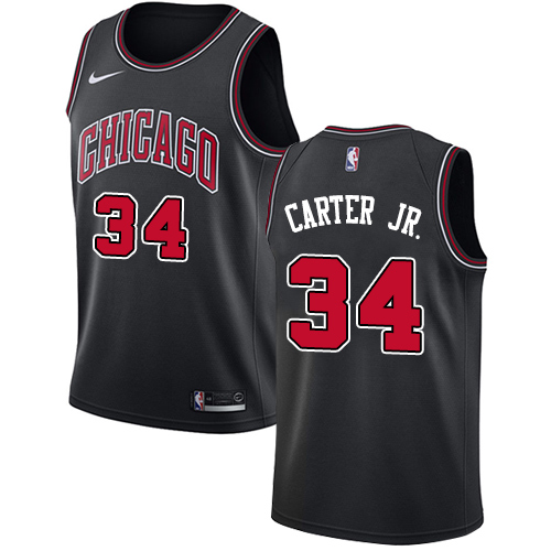 Chicago Bulls #34 Wendell Carter Jr. Black Swingman Statement Edition Jersey Mens