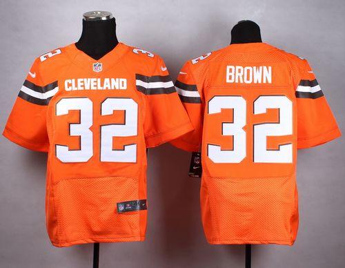 Browns #32 Jim Brown Orange Alternate Men's Stitched New Elite Jersey