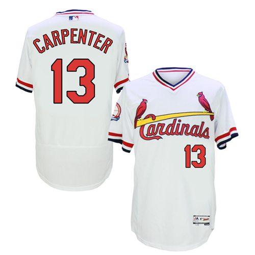 St.Louis Cardinals #13 Matt Carpenter White Flexbase Authentic Collection Cooperstown Stitched Jersey Men's