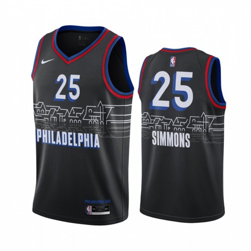 Philadelphia 76ers #25 Ben Simmons Black Womens Swingman 2020-21 City Edition Jersey Womens