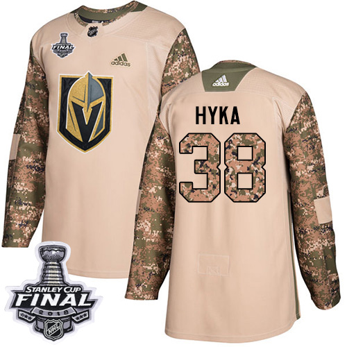 Adidas Golden Vegas Golden Knights #38 Tomas Hyka Camo Authentic 2017 Veterans Day 2018 Stanley Cup Final Stitched Youth Jersey Youth