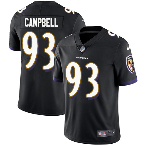 Baltimore Ravens #93 Calais Campbell Black Alternate Youth Stitched Vapor Untouchable Limited Jersey Youth