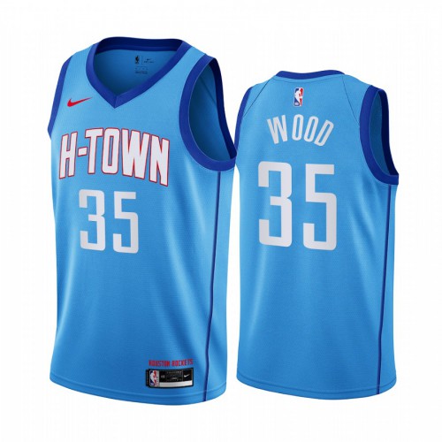 Houston Rockets #35 Christian Wood Blue Swingman 2020-21 City Edition Jersey Mens