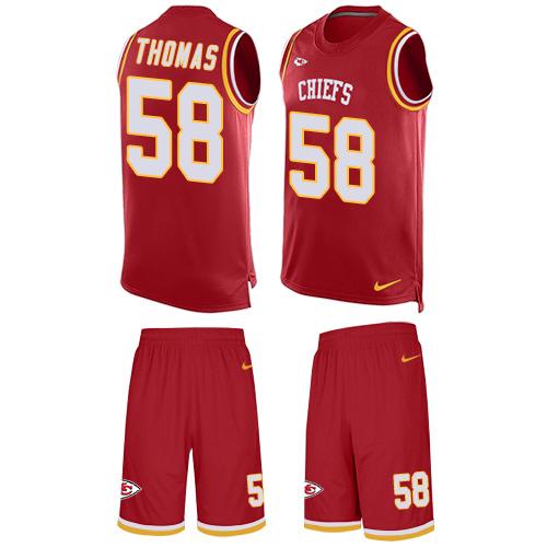 Chiefs #58 Derrick Thomas Red Team Color Men's Stitched Limited Tank Top Suit Jersey