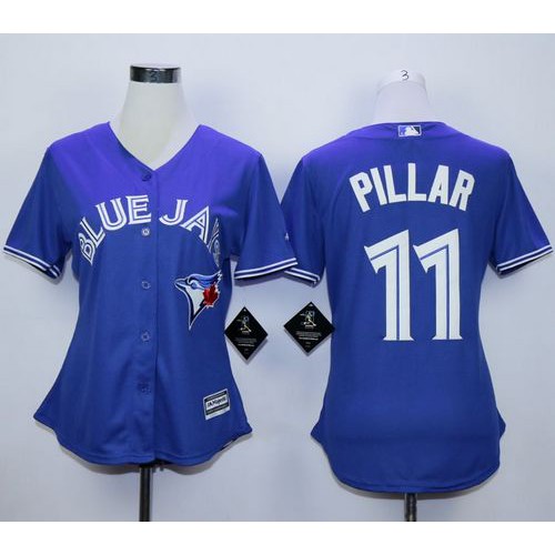 Toronto Blue Jays #11 Kevin Pillar Blue Alternate Women's Stitched Jersey Womens