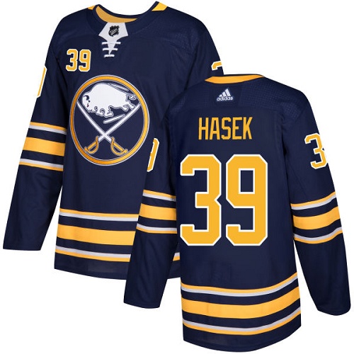 Adidas Buffalo Sabres #39 Dominik Hasek Navy Blue Home Authentic Stitched Jersey Men's