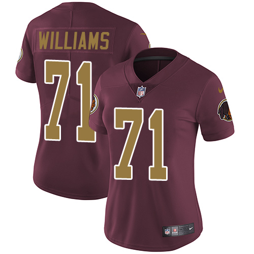 Washington Commanders #71 Trent Williams Burgundy Red Alternate Women's Stitched Vapor Untouchable Limited Jersey Womens