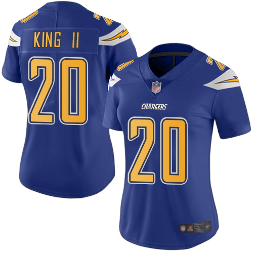 Los Angeles Chargers #20 Desmond King II Electric Blue Women's Stitched Limited Rush Jersey Womens