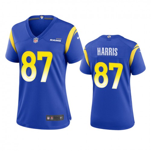 Los Angeles Los Angeles Rams #87 Jacob Harris Women's Game Jersey - Royal Womens