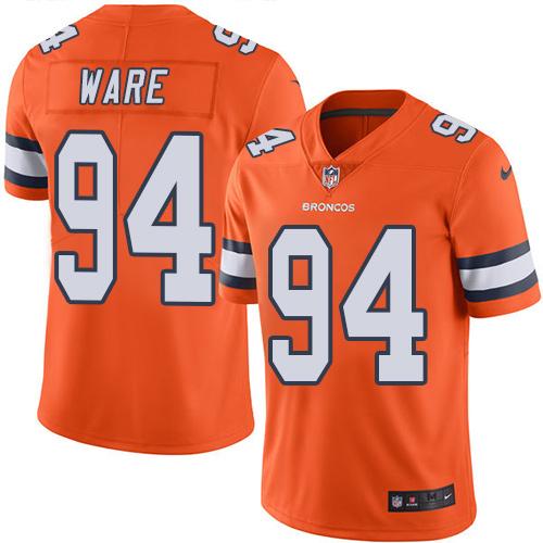 Denver Broncos #94 DeMarcus Ware Orange Men's Stitched Limited Rush Jersey Men's