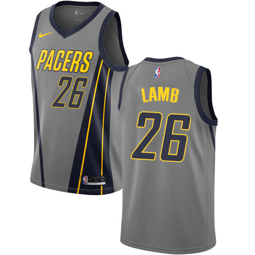 Indiana Pacers #26 Jeremy Lamb Gray Swingman City Edition 2018/19 Jersey Mens