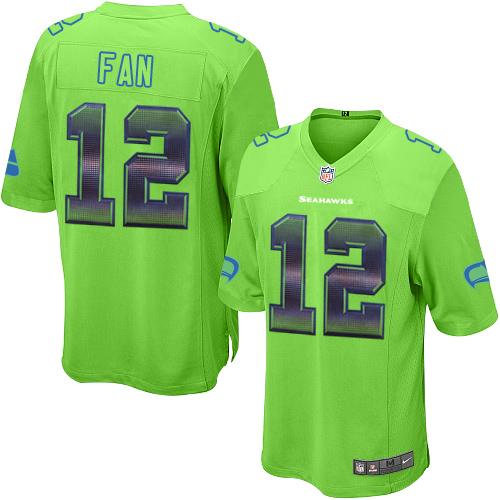 Seahawks #12 Fan Green Alternate Men's Stitched Limited Strobe Jersey