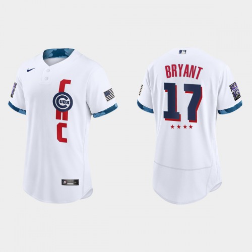Chicago Chicago Cubs #17 Kris Bryant 2021 All Star Game Authentic White Jersey Men's