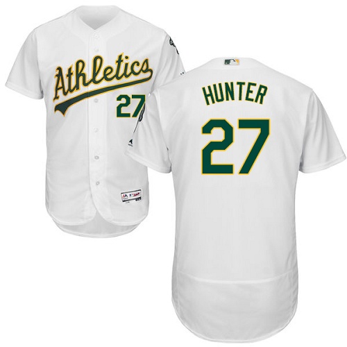 Oakland Athletics #27 Catfish Hunter White Flexbase Authentic Collection Stitched Jersey Men's