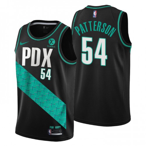 Portland Trail Blazers #54 Patrick Patterson Mens 2022-23 City Edition Jersey - Cherry Blossom Black Mens