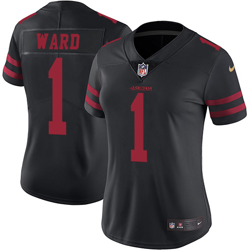 49ers #1 Jimmie Ward Black Alternate Women's Stitched Vapor Untouchable Limited Jersey