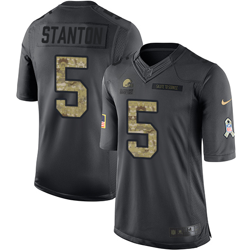 Cleveland Browns #5 Drew Stanton Black Men's Stitched Limited 2016 Salute to Service Jersey Men's