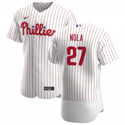 Philadelphia Philadelphia Phillies #27 Aaron Nola Men's White Home 2020 Authentic Player Jersey Men's