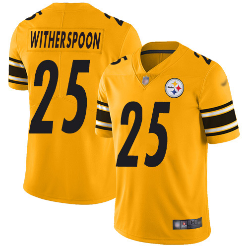 Steelers #25 Ahkello Witherspoon Gold Men's Stitched Limited Inverted Legend Jersey