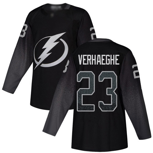 Adidas Tampa Bay Lightning #23 Carter Verhaeghe Black Alternate Authentic Stitched Jersey Men's