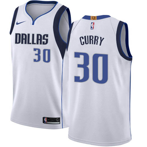 Dallas Mavericks #30 Seth Curry White Swingman Association Edition Jersey Mens