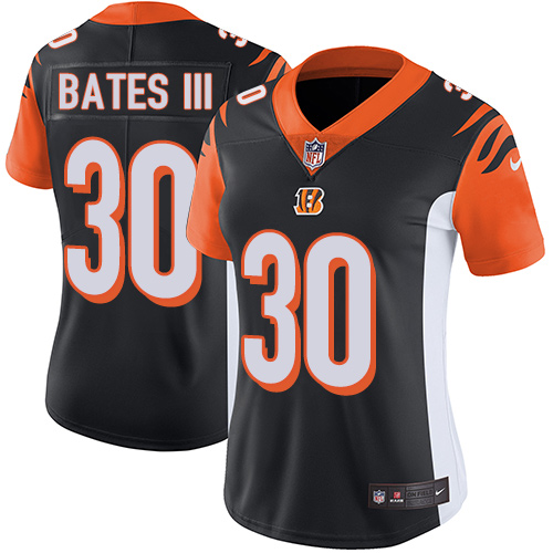 Bengals #30 Jessie Bates III Black Team Color Women's Stitched Vapor Untouchable Limited Jersey
