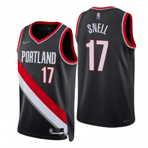 Portland Trail Blazers #17 Tony Snell Black Mens 2021-22 75th Anniversary Diamond Swingman Jersey - Icon Edition Mens