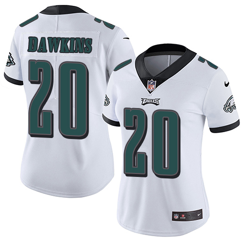 Eagles #20 Brian Dawkins White Women's Stitched Vapor Untouchable Limited Jersey