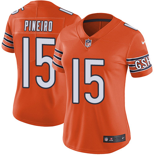 Chicago Bears #15 Eddy Pineiro Orange Women's Stitched Limited Rush Jersey Womens
