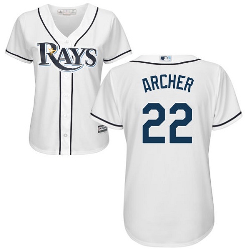 Tampa Bay Rays #22 Chris Archer White Home Women's Stitched Jersey Womens