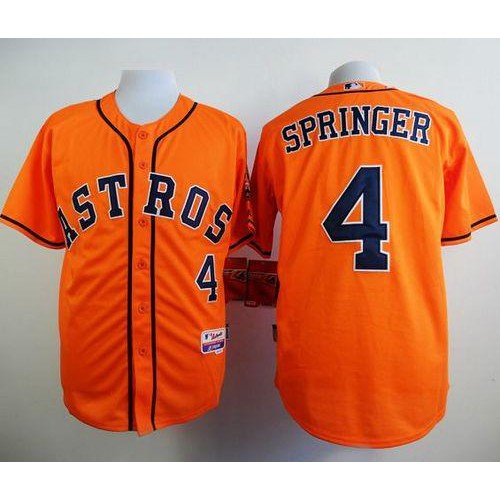 Houston Astros #4 George Springer Orange Cool Base Stitched Jersey Men's