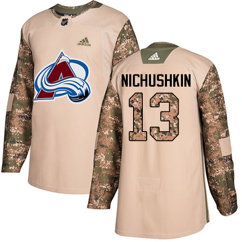 Adidas Colorado Avalanche #13 Valeri Nichushkin Camo Authentic 2017 Veterans Day Stitched Jersey Men's
