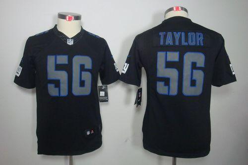 Giants #56 Lawrence Taylor Black Impact Youth Stitched Limited Jersey