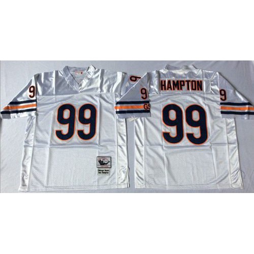 Mitchell&Ness Chicago Bears #99 Dan Hampton White Small No. Throwback Stitched Jersey Men's