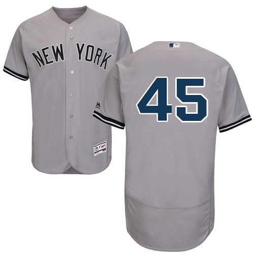 New York Yankees #45 Gerrit Cole Grey Flexbase Authentic Collection Stitched Jersey Men's