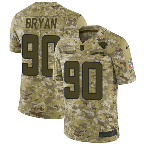 Jacksonville Jaguars #90 Taven Bryan Camo Youth Stitched Limited 2018 Salute to Service Jersey Youth