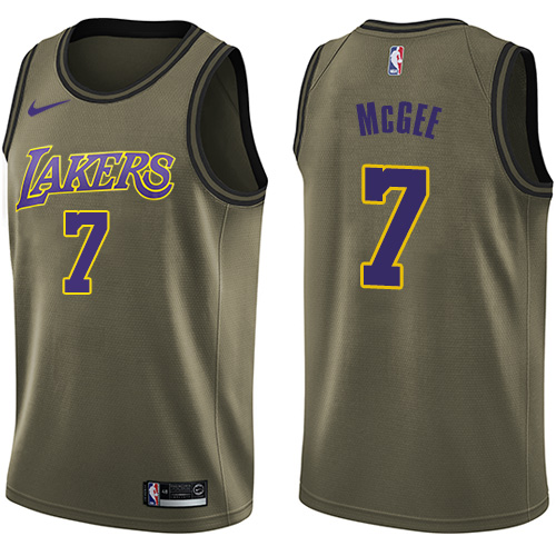 Los Angeles Lakers #7 JaVale McGee Green Swingman Salute to Service Jersey Mens