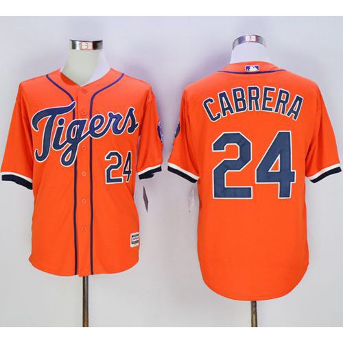 Detroit Tigers #24 Miguel Cabrera Orange New Cool Base Stitched Jersey Men's