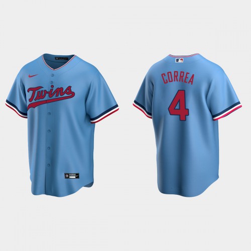Minnesota Minnesota Twins #4 Carlos Correa Men's Alternate Light Blue Replica Jersey Men's