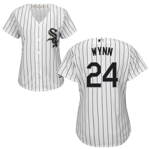 Chicago White Sox #24 Early Wynn White(Black Strip) Home Women's Stitched Jersey Womens