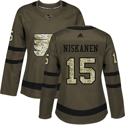 Adidas Philadelphia Flyers #15 Matt Niskanen Green Salute to Service Women's Stitched Jersey Womens