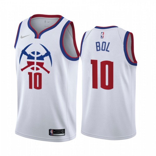 Denver Denver Nuggets #10 Bol Bol White Womens Swingman 2020-21 Earned Edition Jersey Womens