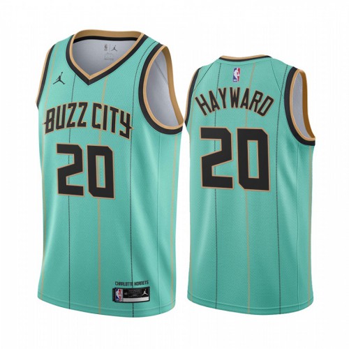 Charlotte Hornets #20 Gordon Hayward Mint Green Womens Swingman 2020-21 City Edition Jersey Womens