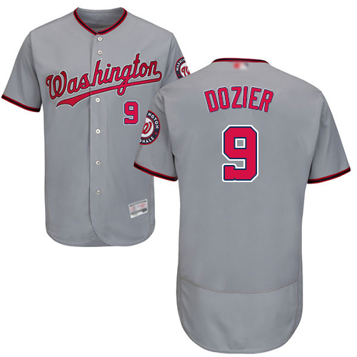 Washington Nationals #9 Brian Dozier Grey Flexbase Authentic Collection Stitched Jersey Men's