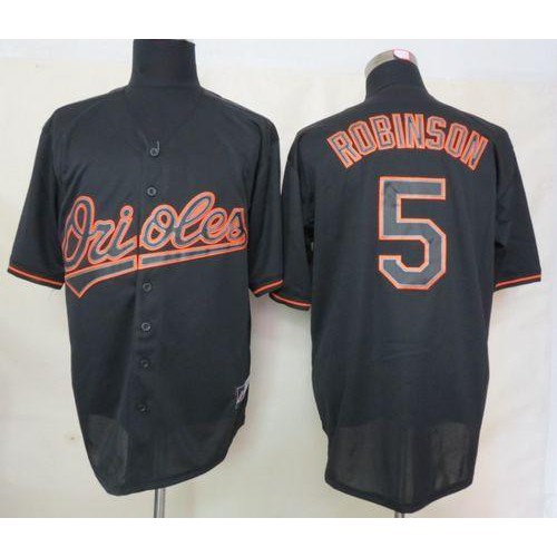 Baltimore Orioles #5 Brooks Robinson Black Fashion Stitched Jersey Men's