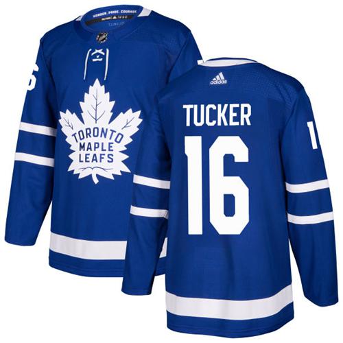 Adidas Maple Toronto Maple Leafs #16 Darcy Tucker Blue Home Authentic Stitched Jersey Men's