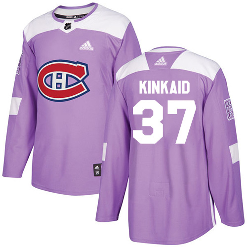 Adidas Montreal Canadiens #37 Keith Kinkaid Purple Authentic Fights Cancer Stitched Youth Jersey Youth