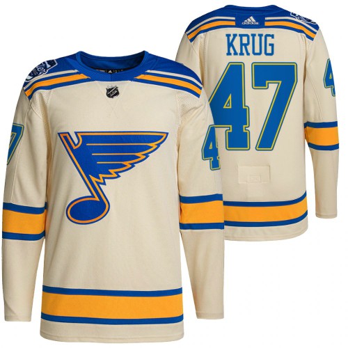 St. Louis St. Louis Blues #47 Torey Krug Men's Adidas 2022 Winter Classic Authentic Jersey Cream Men's